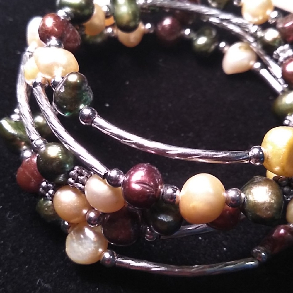 5 for $25 eligible earth -tone pearl beading bracelet - Picture 3 of 4